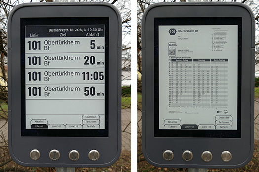 elektronischer Fahrplanaushang Bild elektronischer Fahrplanaushang